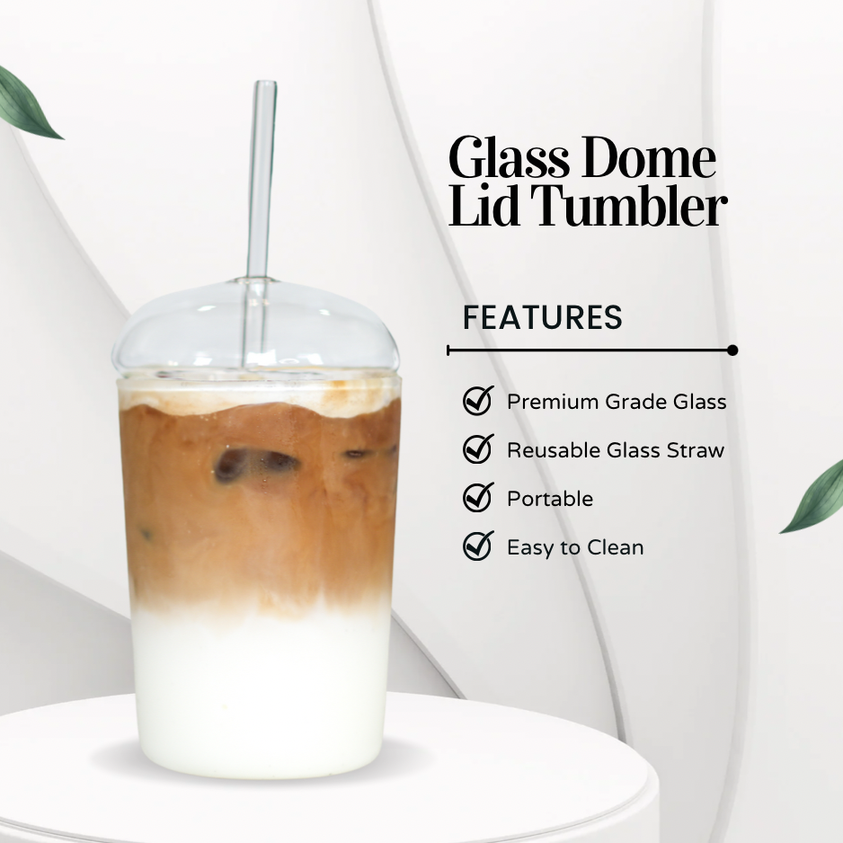 Glass Dome Lid Tumbler – Coffee Slut Club LLC